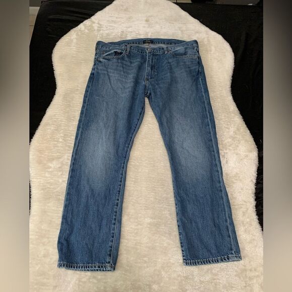 Polo Ralph Lauren Jeans‎ Mens 38x30 Varick Slim Straight Blue Medium Wash Denim - Picture 1 of 9